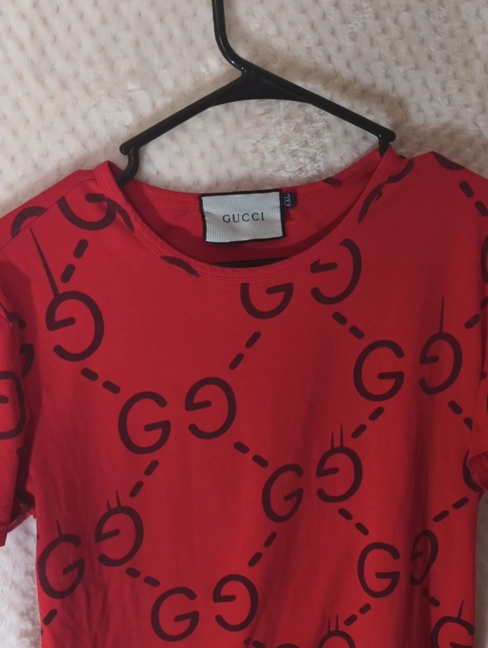 Gucci Red Short-Sleeve Logo-Print Tee